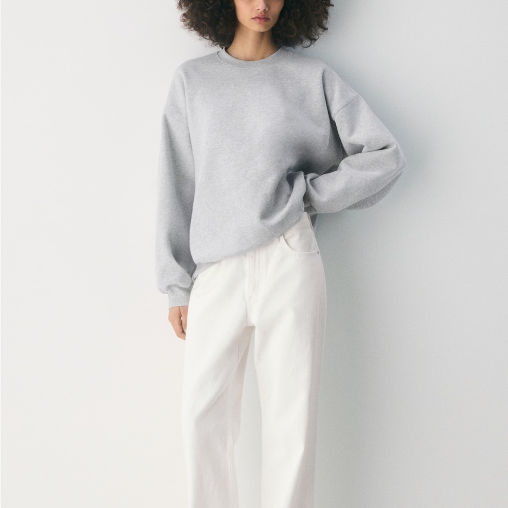 TNA Cozy AF Heather Grey Crewneck Sweatshirt